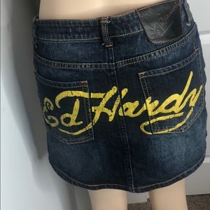 Ed hardy denim mink skirt